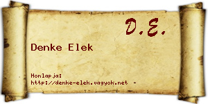 Denke Elek névjegykártya